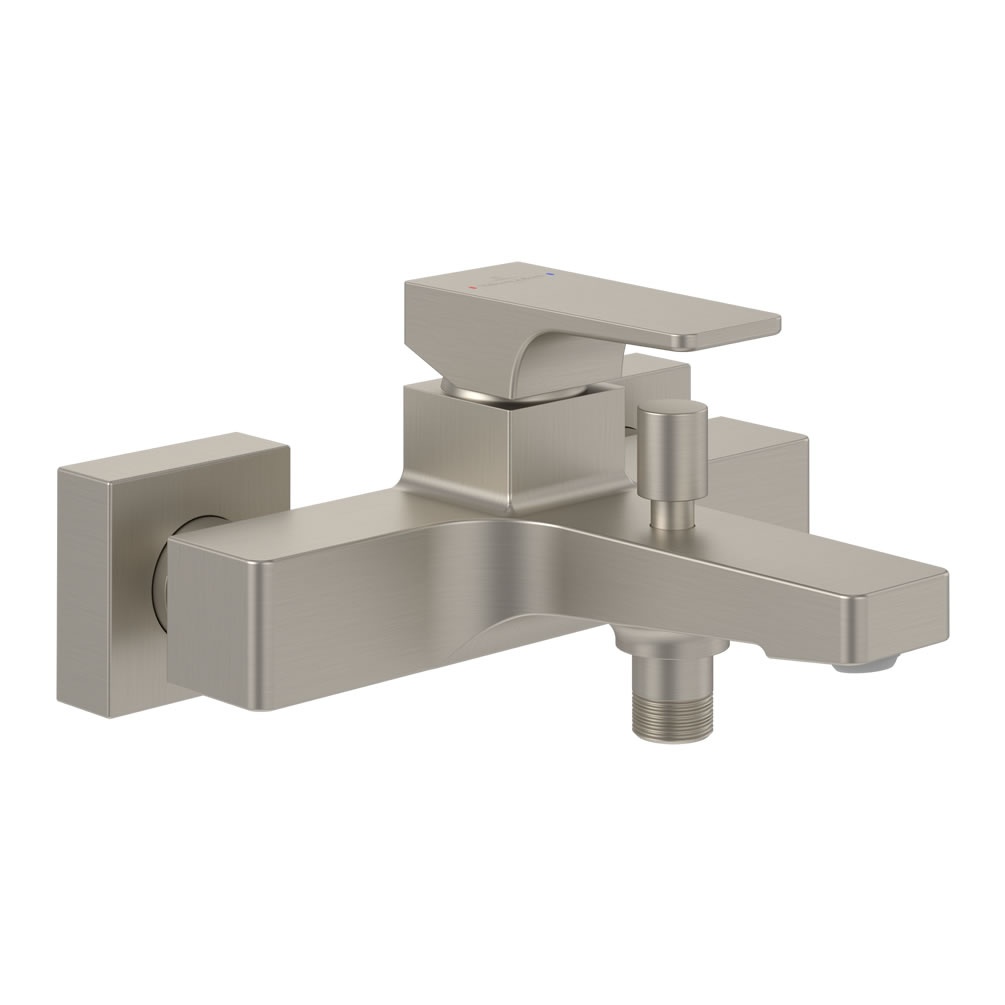 Cutout image of Villeroy & Boch Architectura Brushed Nickel Square Bath Shower Mixer